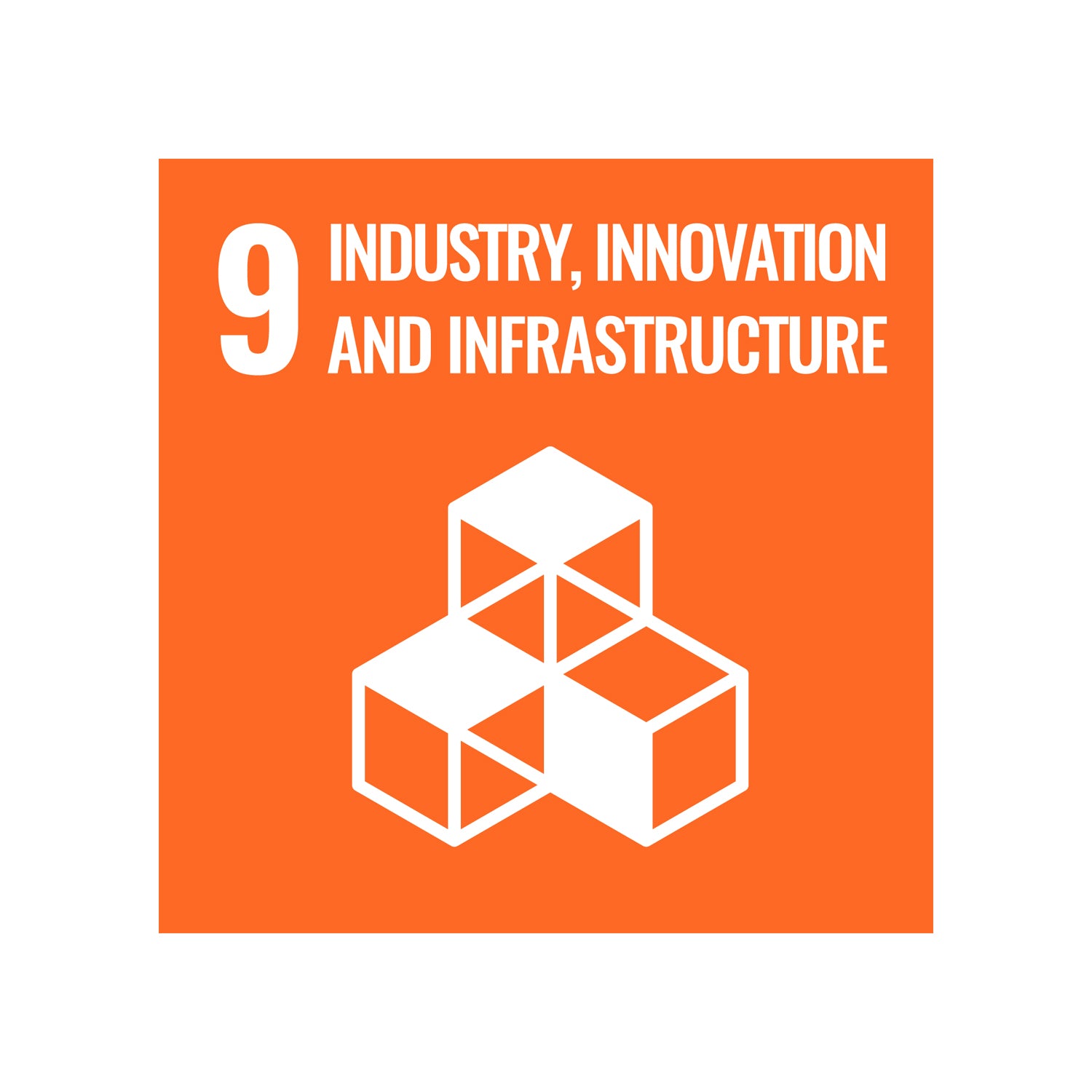 Icon for sustainable development goal 9; Industry, innovation and infrastructure.